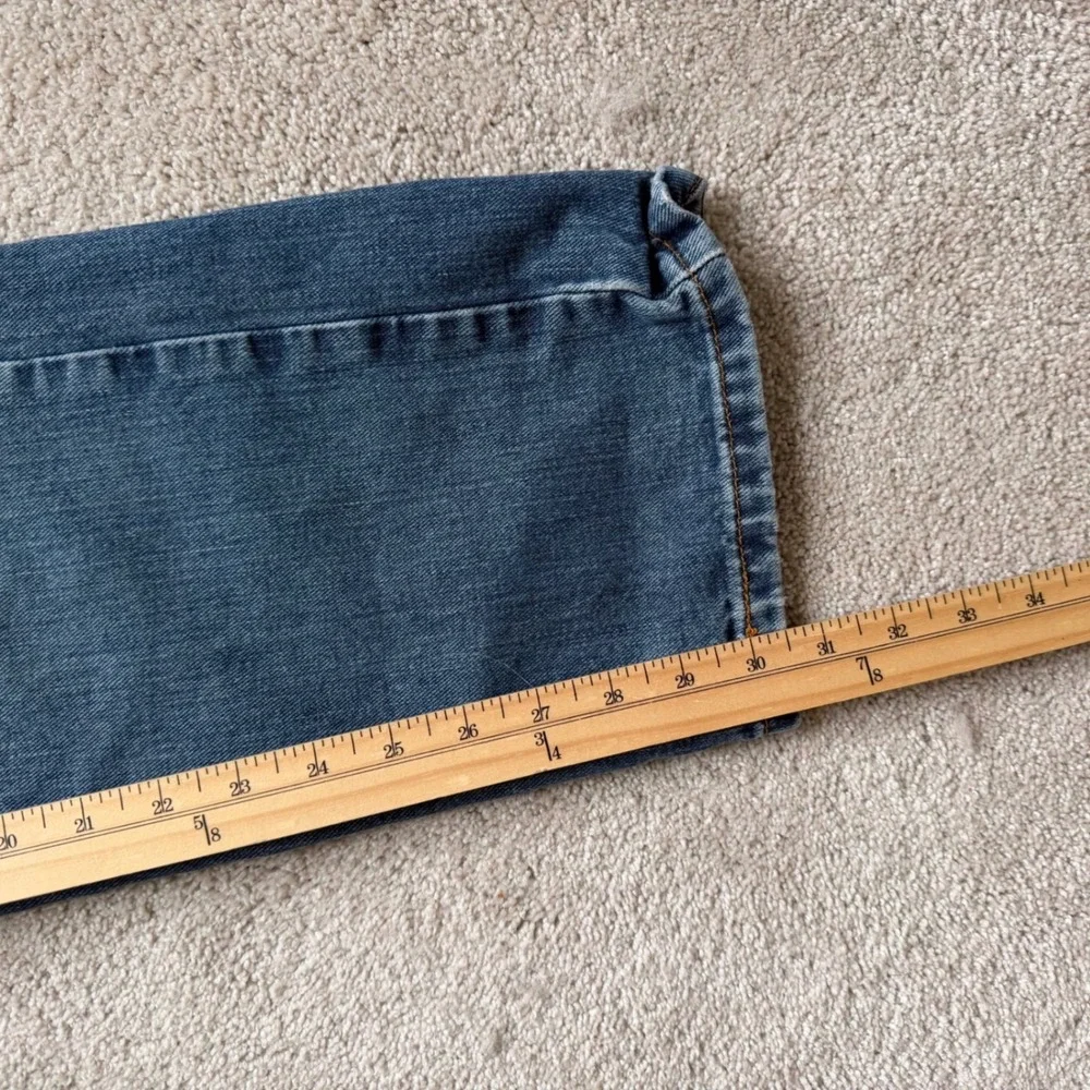 Y2K Levis 505 Regular Fit Jeans Blue Medium Wash Denim 34x32 Straight Distressed